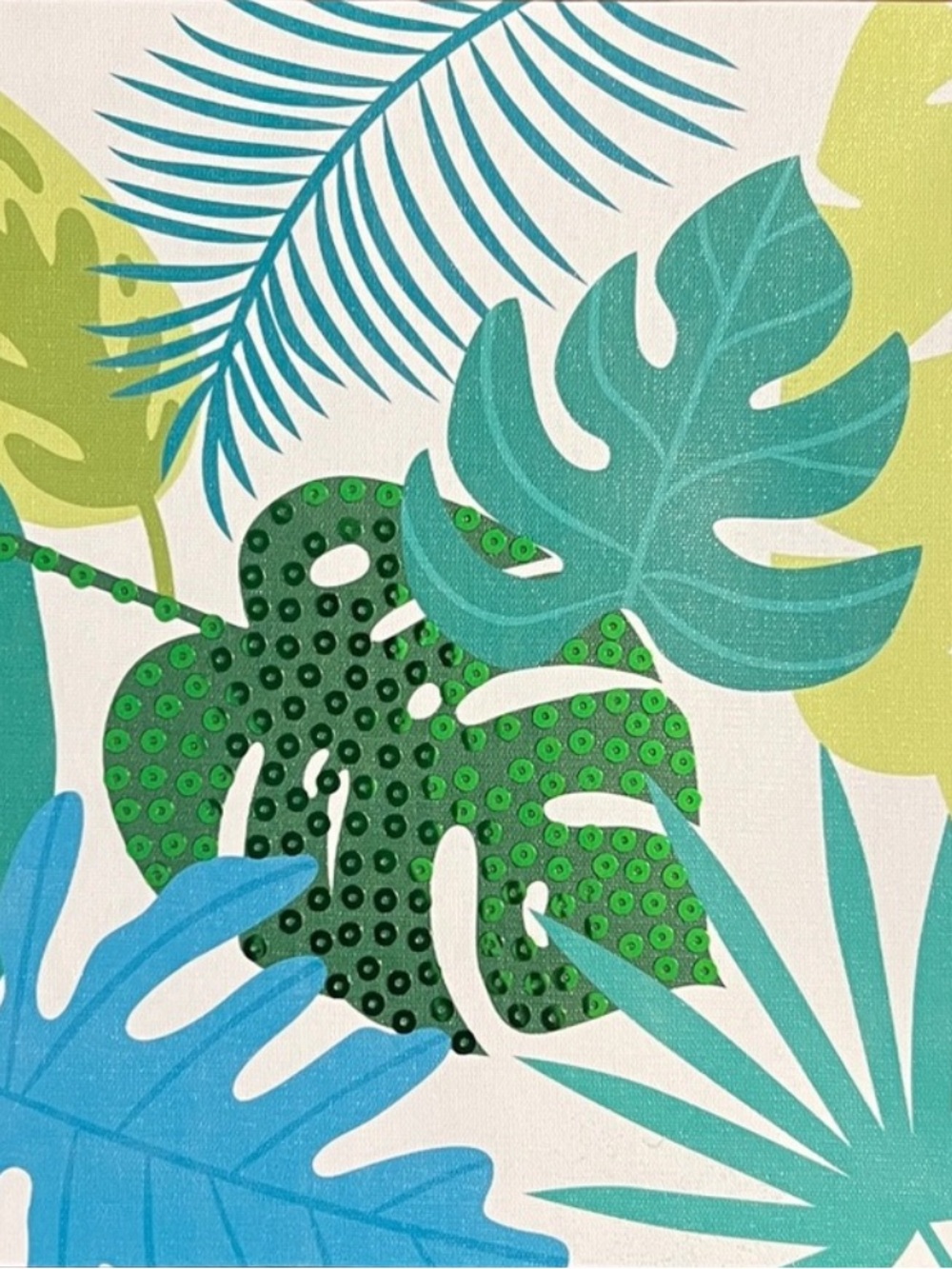 Tropical Leaf Print Canvas - Picture 2 of 3